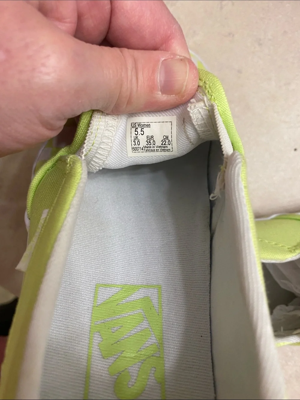 Vans Checkerboard Slip-On Sneakers - Lime/White